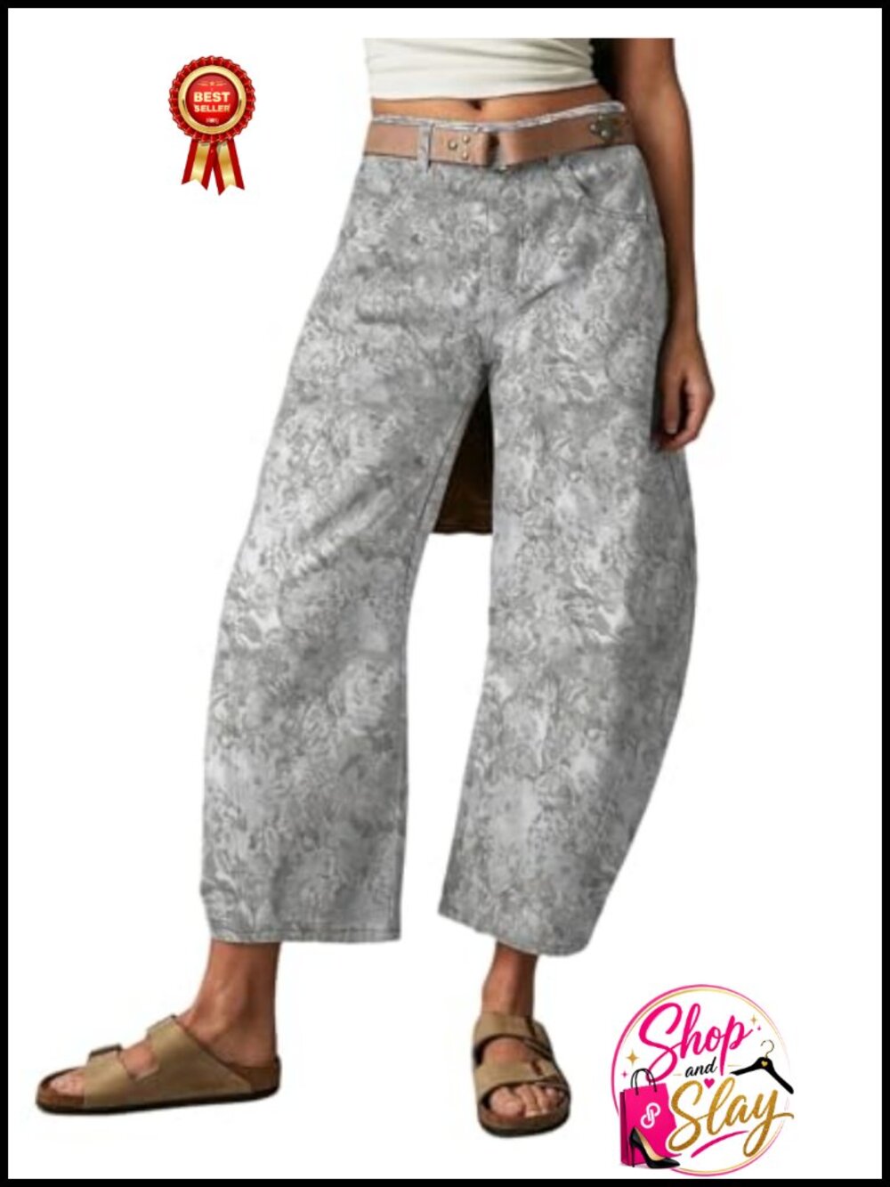 Women's Mid Rise Barrel Jeans 98% Cotton 2% Elastane Wide Leg Boyfriend Fit